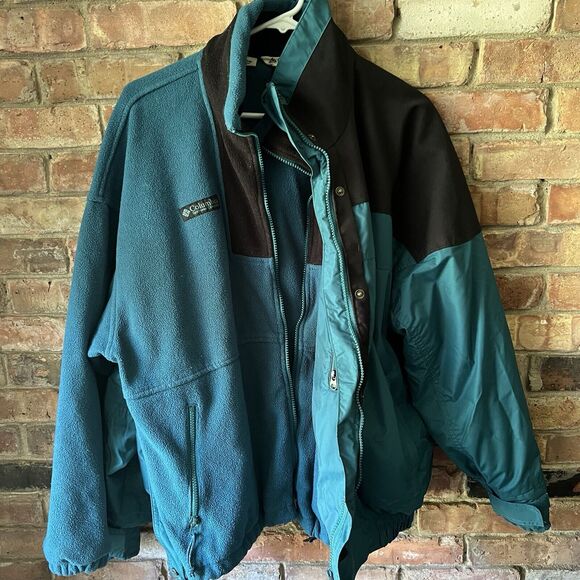 Vintage Columbia Bugaboo Jacket Women L Blue Black Colorblock 90s 2-In-1 - Picture 9 of 16